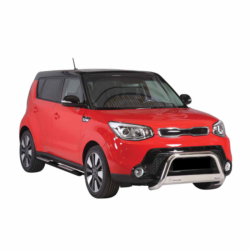 Edelstahl Seitenschweller Schwellerrohre für Kia Soul 2013-2017 Schwarz