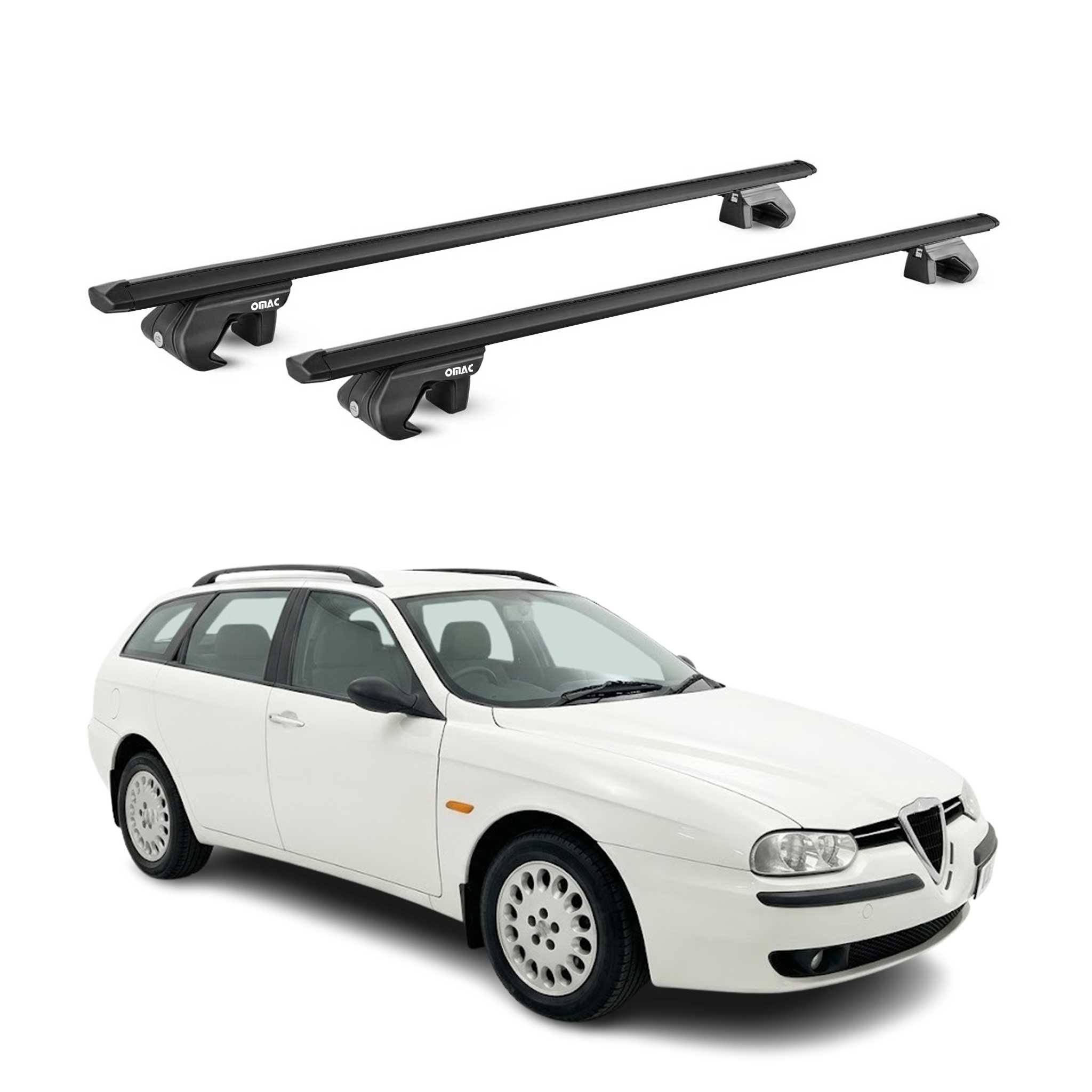 Dachträger Grundtäger für Alfa Romeo 156 Sportwagon 2000-2006 90kg Schwarz ABE