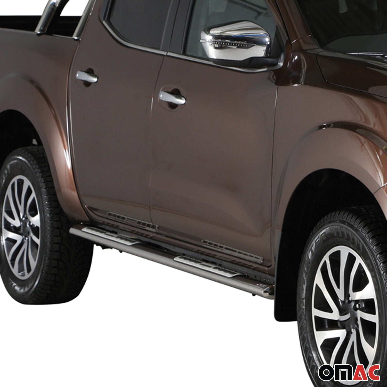 Stahl Schwellerrohre Trittbretter für Nissan NP300 Navara Double Cab 2015-2023