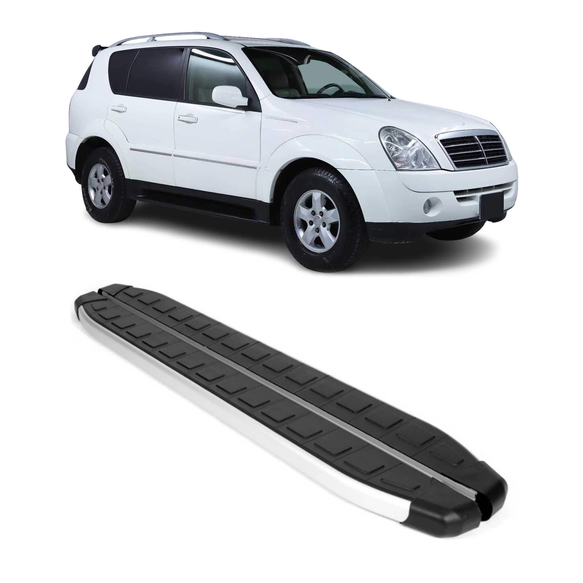 Seitenbretter Trittbretter für Ssangyong Rexton Y250 2006-2012 Aluminium Schwarz