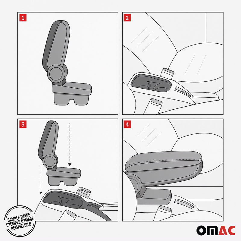 Mittelarmlehne Armlehne für Opel Corsa D 2006-2014 PU-Leder ABS Schwarz