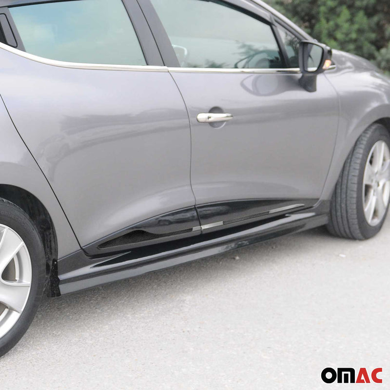 Seitentürleiste Türschutzleiste für Renault Clio 2012-19 Kohlefaser Schwarz 4x