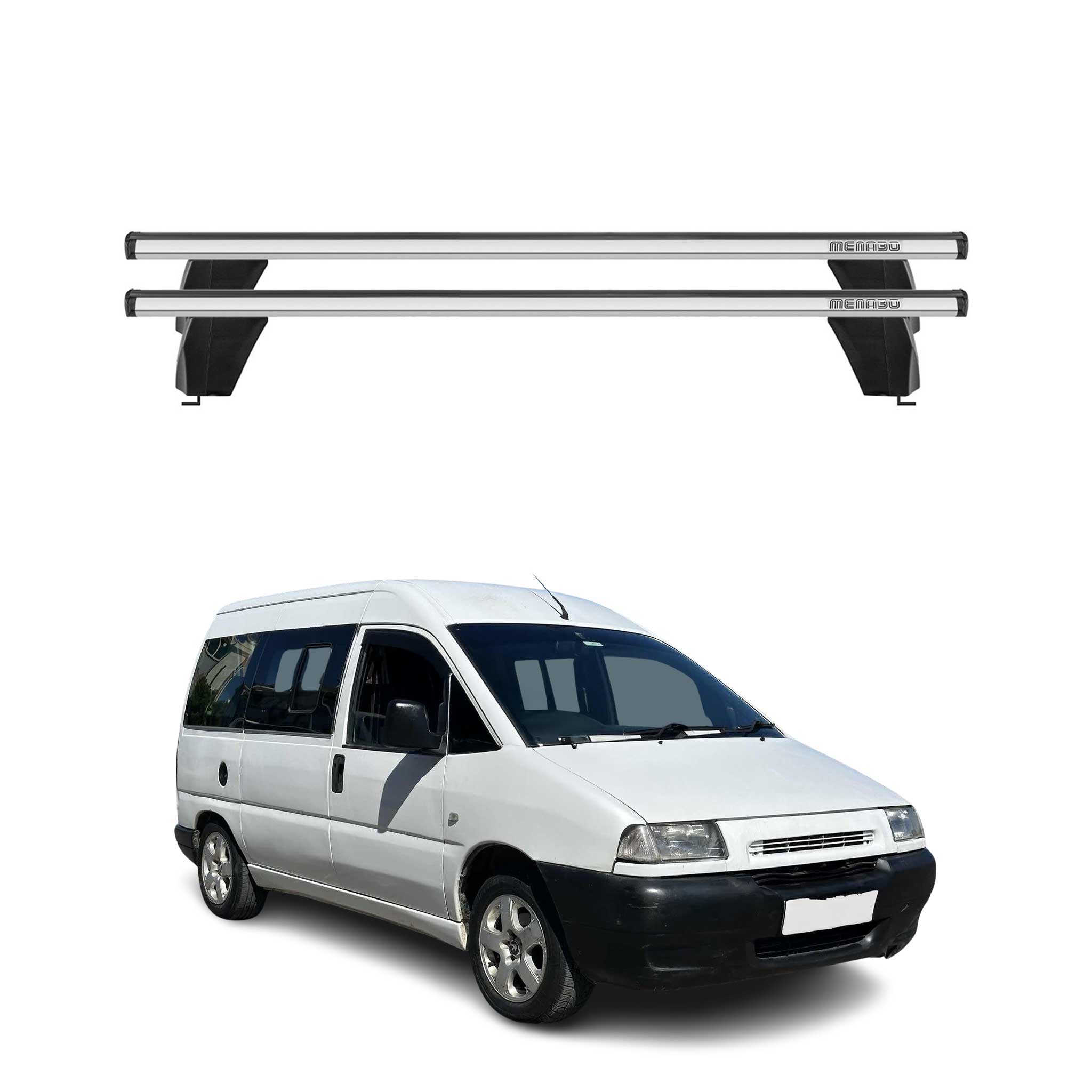 Menabo Dachträger Grundtäger für Peugeot Expert 1995-2007 75kg Alu Silber 2 tlg