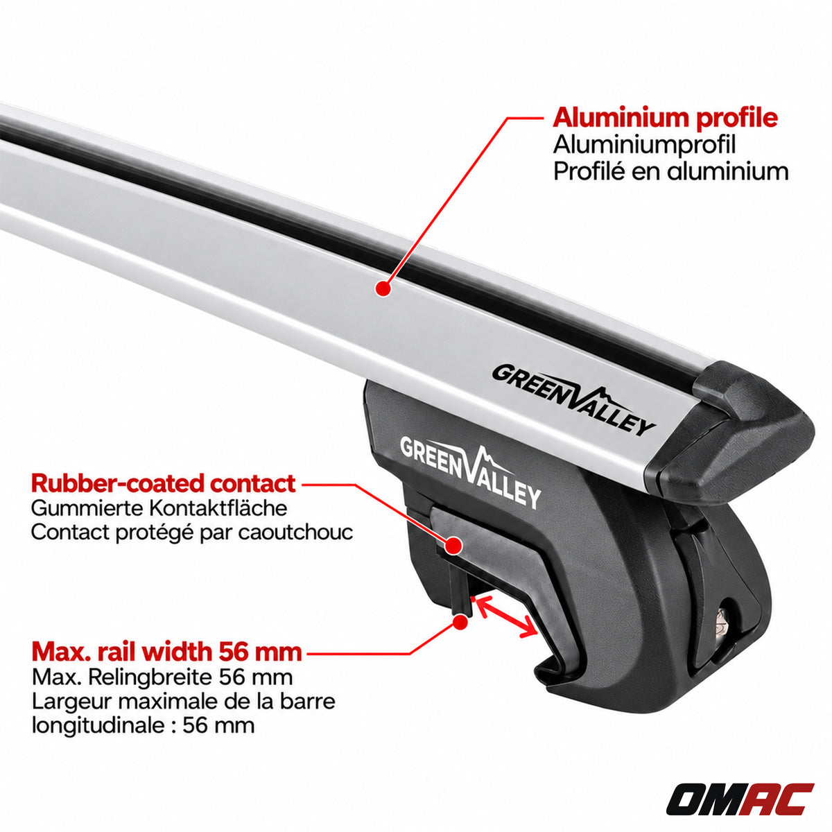 Dachträger für Volkswagen Golf VI Variant 2010-2013 Aluminium Grau 2 Stück