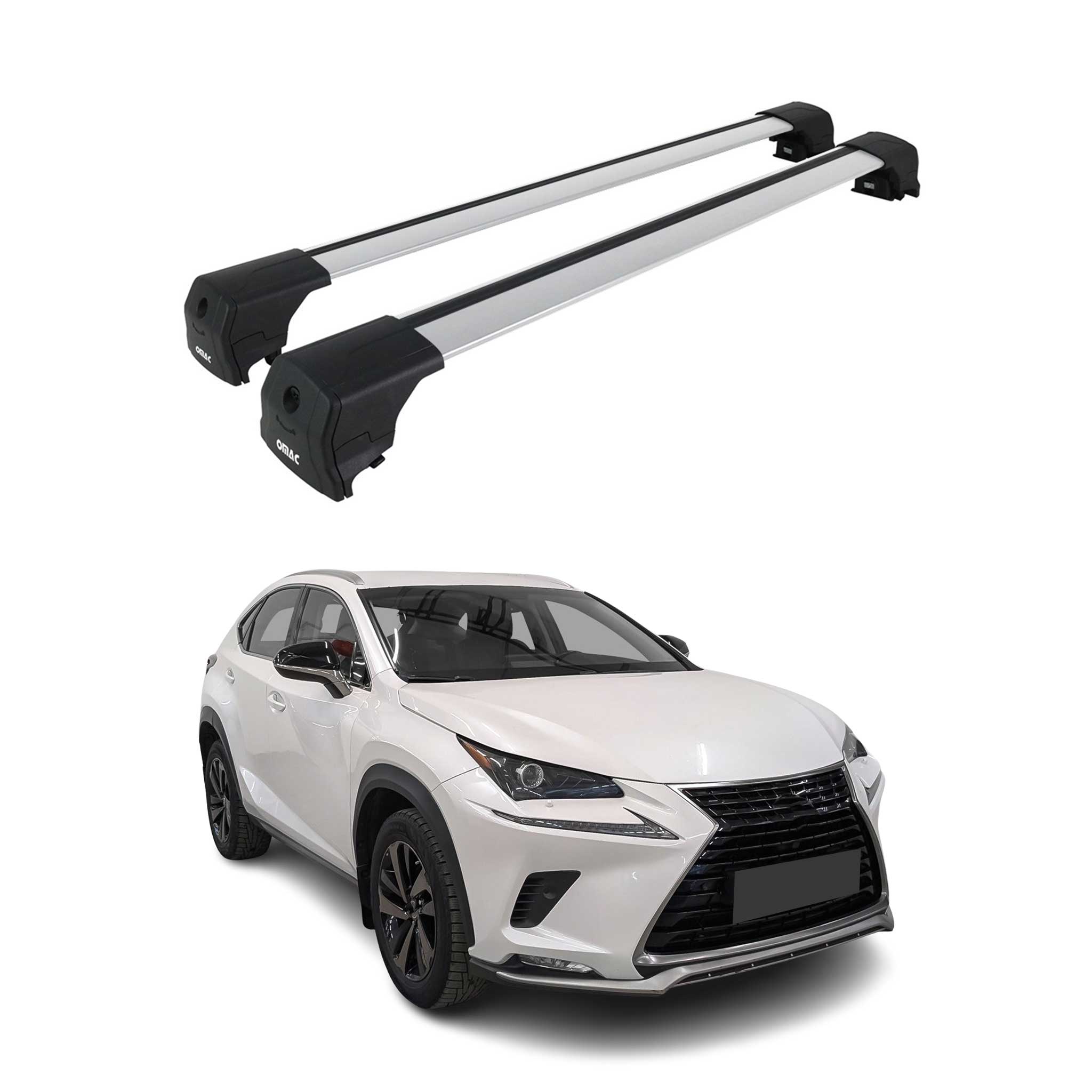 Dachträger Grundtäger für Lexus NX I 2015-2021 75kg Aluminium Silber 2 tlg