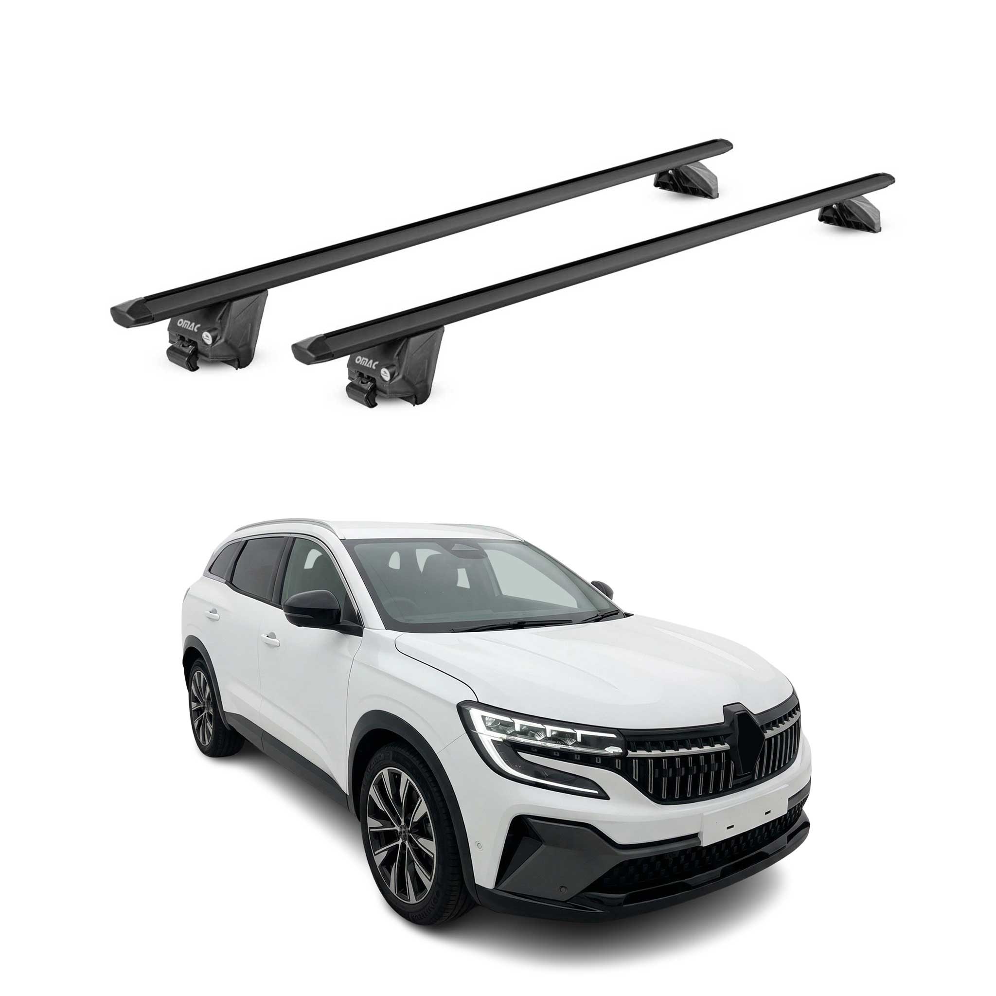 Dachträger für Renault Espace VI 2023-2026 100kg Aluminium Schwarz 2 tlg ABE