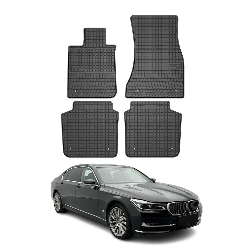 OMAC Gummi Fußmatten für BMW 7er G12 2015-2022 Automatten Gummi Schwarz 4x