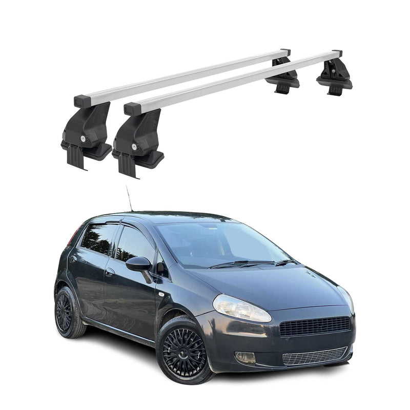 Menabo Dachträger für Fiat Grande Punto 2005-2012 3tür 50kg Stahl Silber 2x