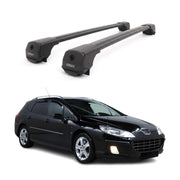 Dachträger Grundträger für Peugeot 407 Kombi 2004-2011 Aluminium 75kg Schwarz 2x