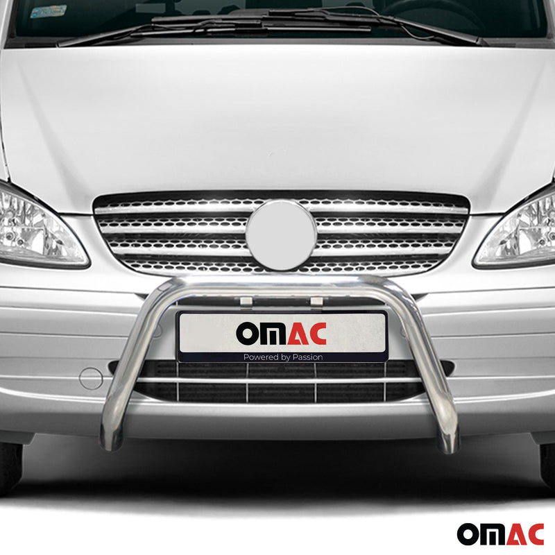 Stahl Frontbügel Frontschutzbügel für Mercedes Vito W639 2003-10 ABE ø63 Silber