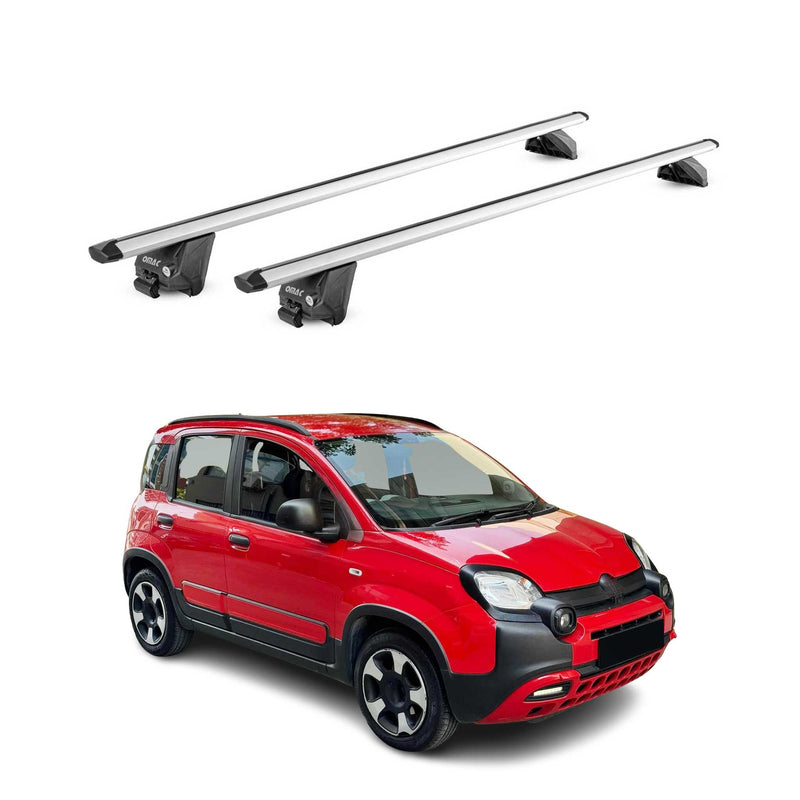 Dachträger Grundtäger für Fiat Panda III Cross 2014-2025 100kg Alu Grau 2tlg ABE