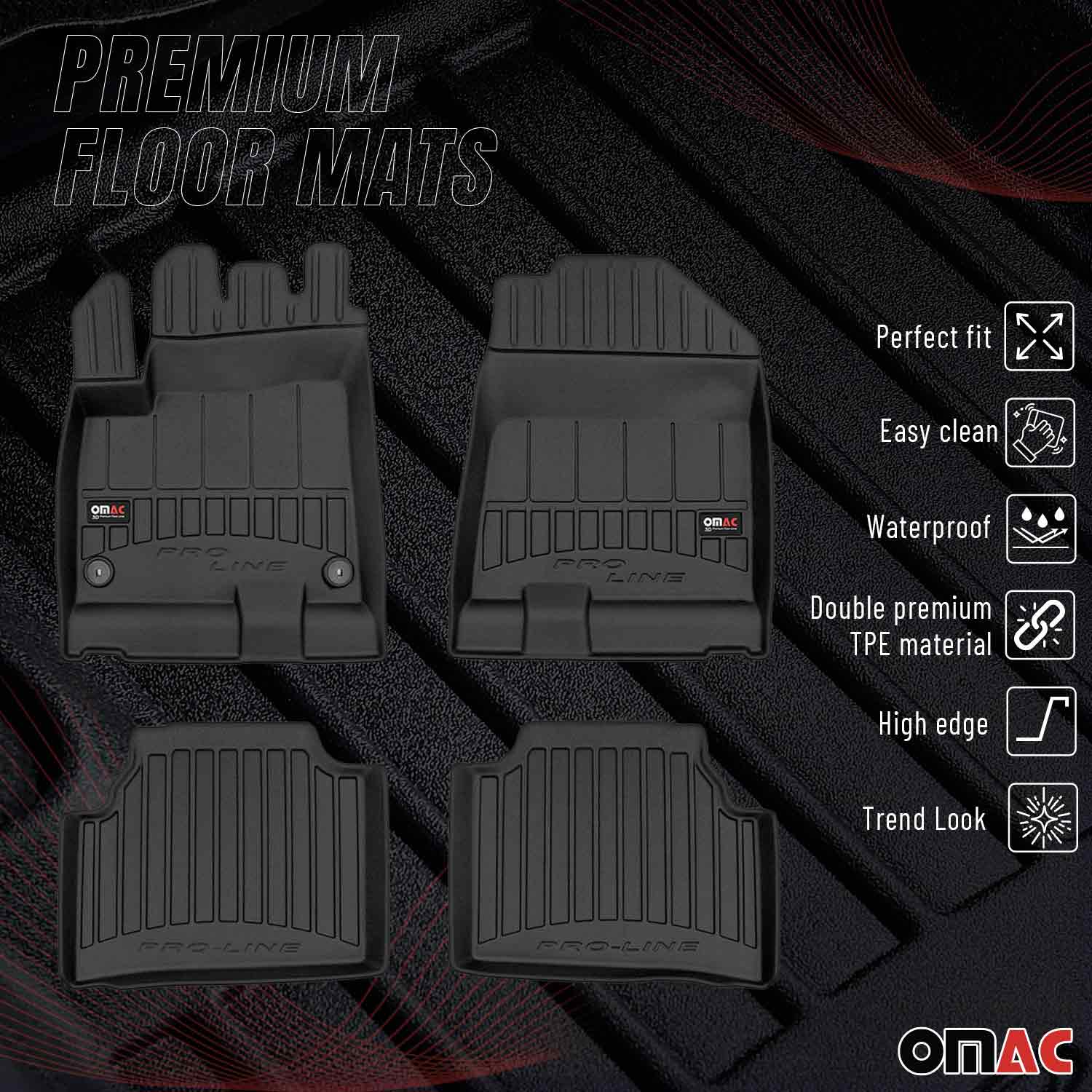 OMAC Gummi Fußmatten für Kia e-Niro mk1 2018-2022 Premium TPE Automatten Schwarz