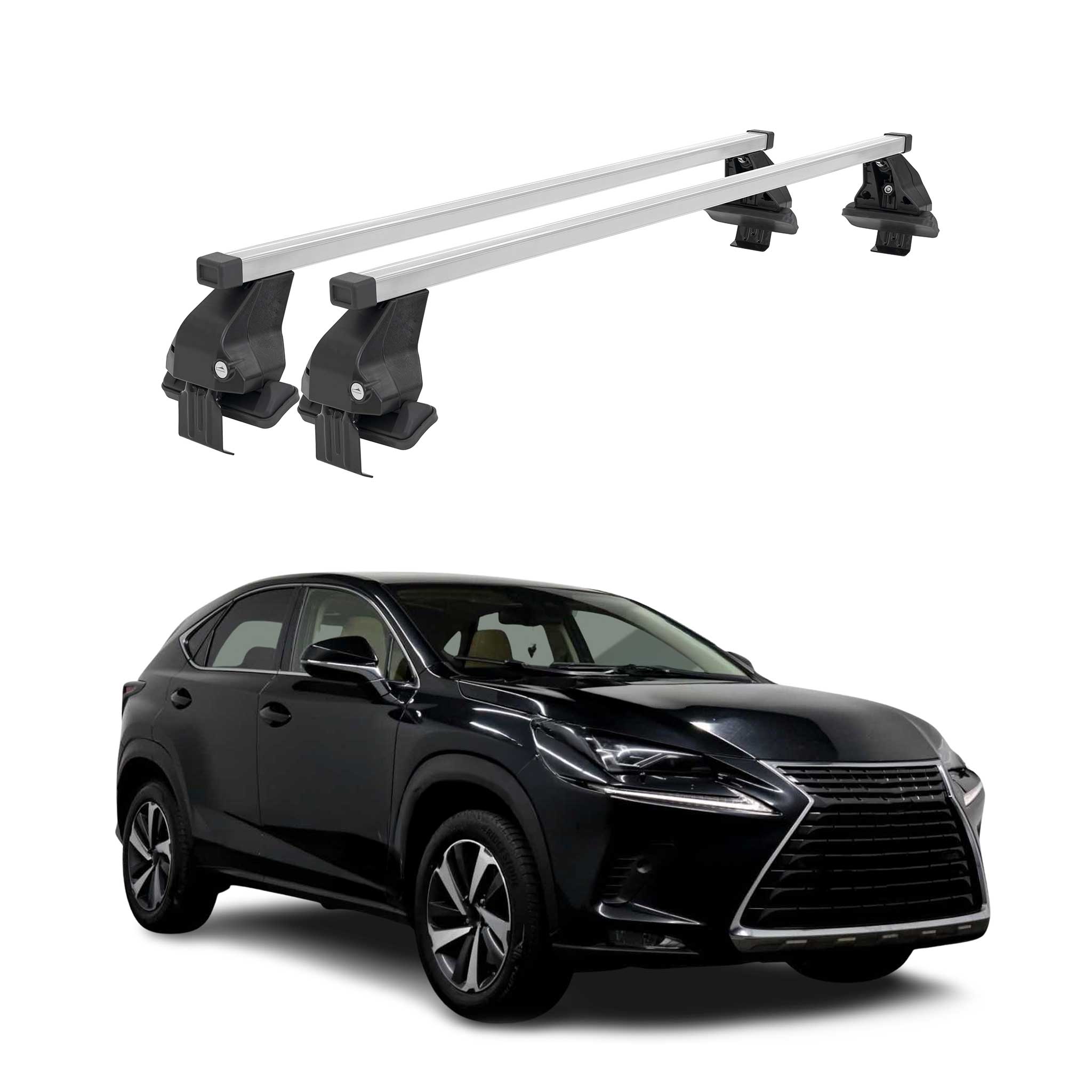 Menabo Dachträger Grundtäger für Lexus NX AZ10 2014-2021 50kg Stahl Silber 2 tlg