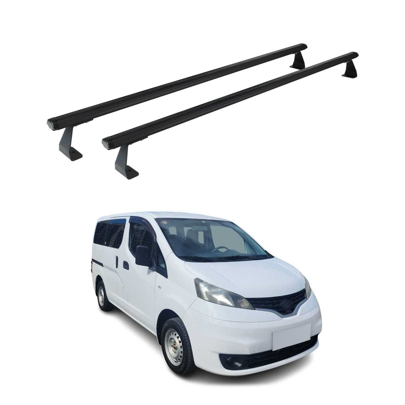 Dachträger Grundtäger für Nissan NV200 2009-2021 75kg Aluminium Schwarz 2 tlg