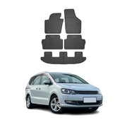 Fußmatten Automatten für VW Sharan II 2010-2023 Gummimatte Schwarz 6 tlg