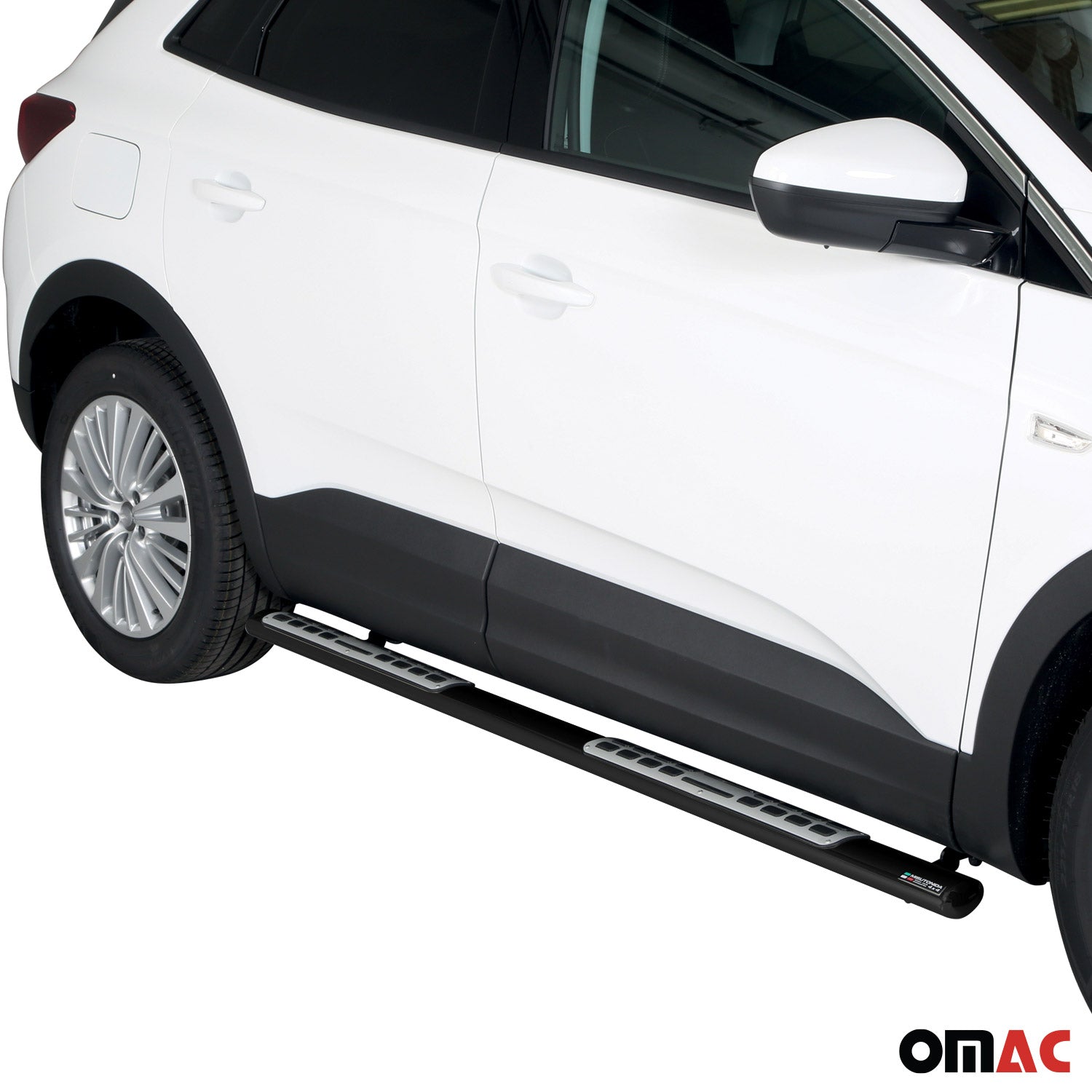 Edelstahl Seitenschweller Schwellerrohre für Opel Grandland X 2017-2024 Schwarz