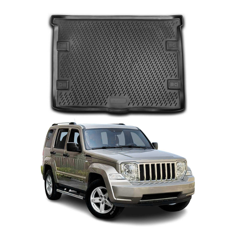 Kofferraummatte Kofferraumwanne für Jeep Cherokee 2008-2019 Gummi TPE Schwarz