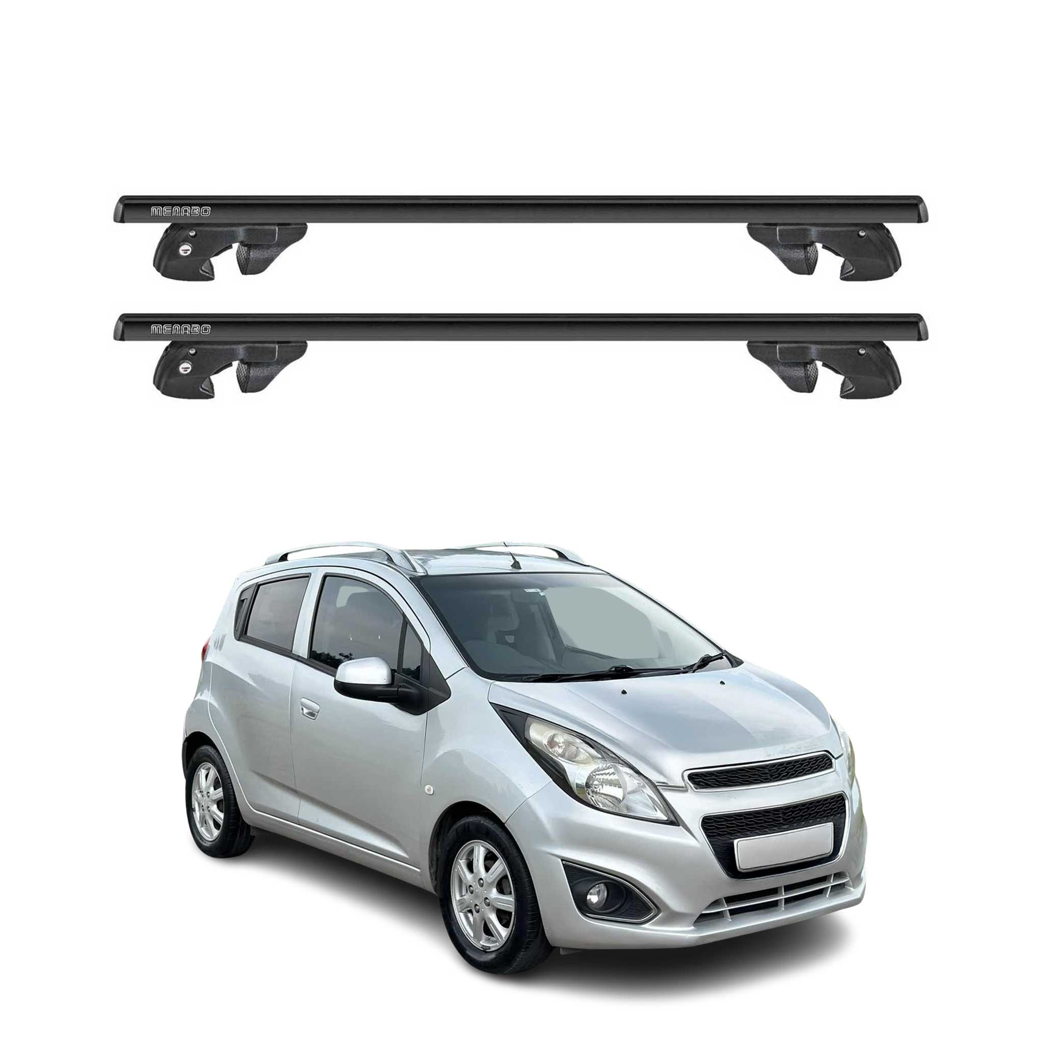 Dachträger Grundtäger für Chevrolet Spark M300 2010-2015 Alu 90kg TÜV Schwarz 2x