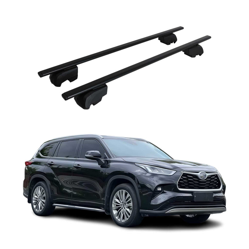 Dachträger Grundtäger für Toyota Highlander 2019-2023 75kg Metall Schwarz 2 tlg