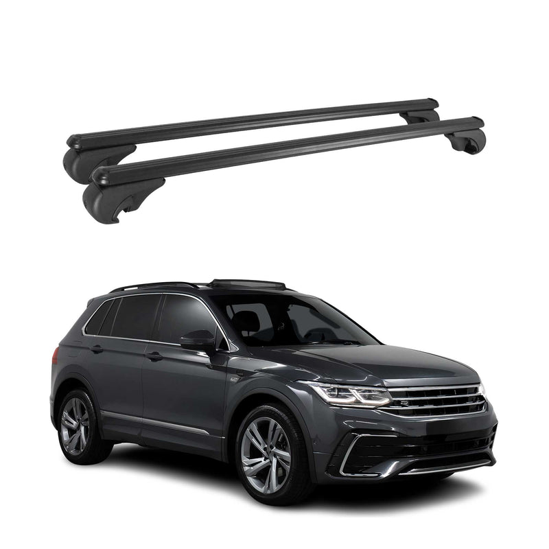 Dachträger für VW Tiguan mk2 2016-2024 Gepäckträger Grundträger Alu Schwarz 2x