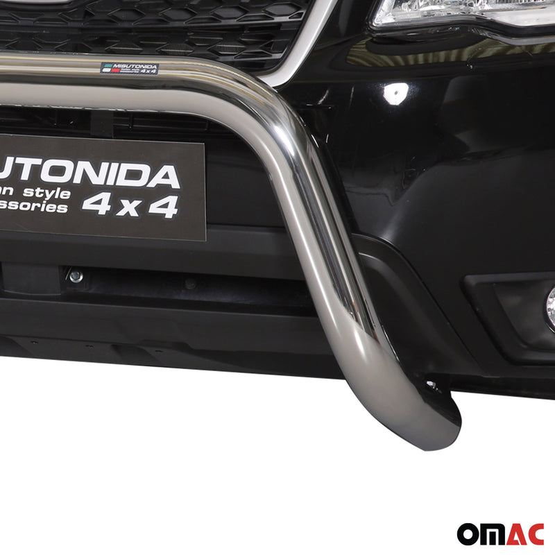 Frontbügel Frontschutzbügel für Subaru Forester 2013-2015 ø76mm Stahl Silber