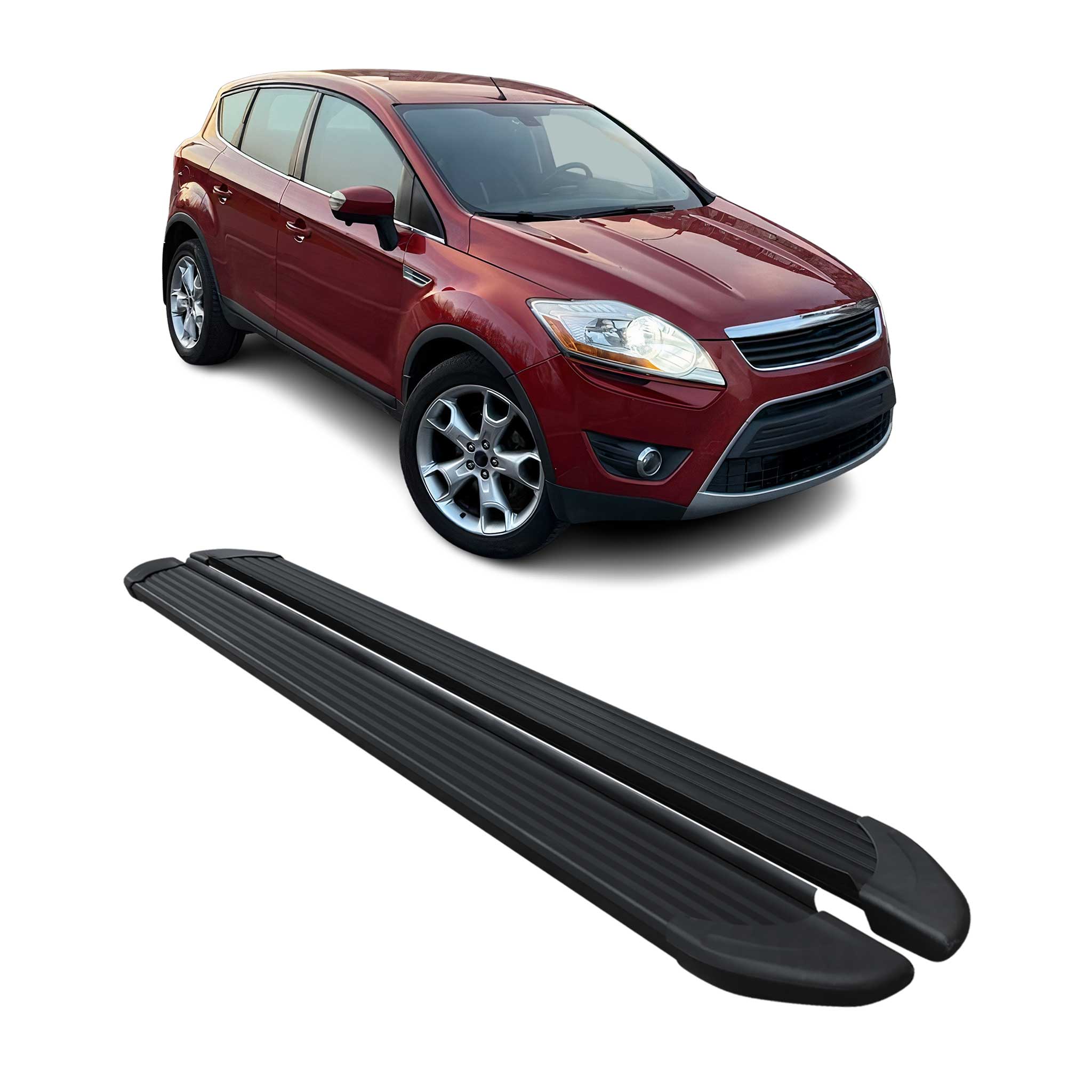 Seitenschweller Trittbretter Schweller für Ford Kuga I 2008-12 Aluminium Schwarz