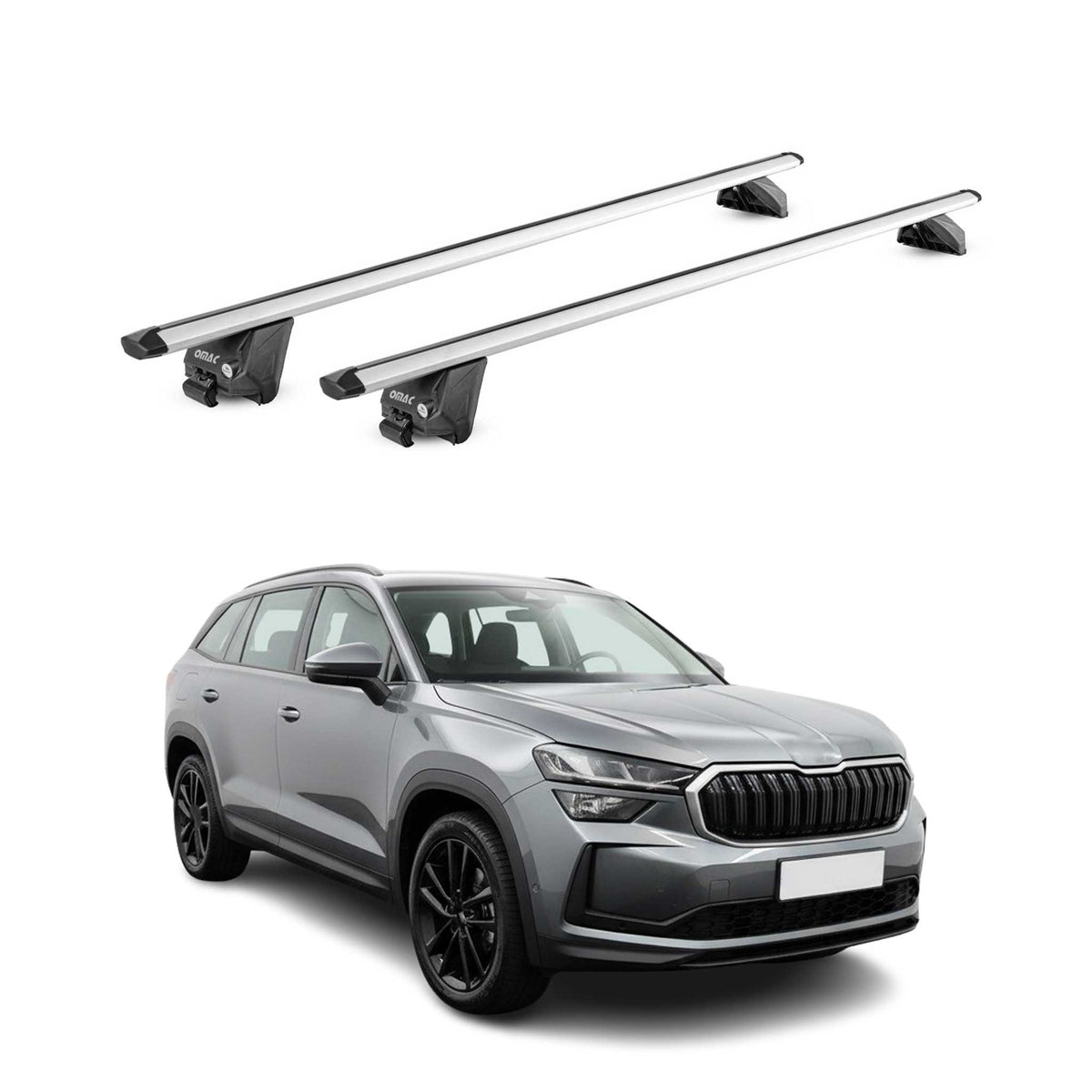Dachträger für Skoda Kodiaq II 2024-2026 100kg Aluminium Silber 2x ABE