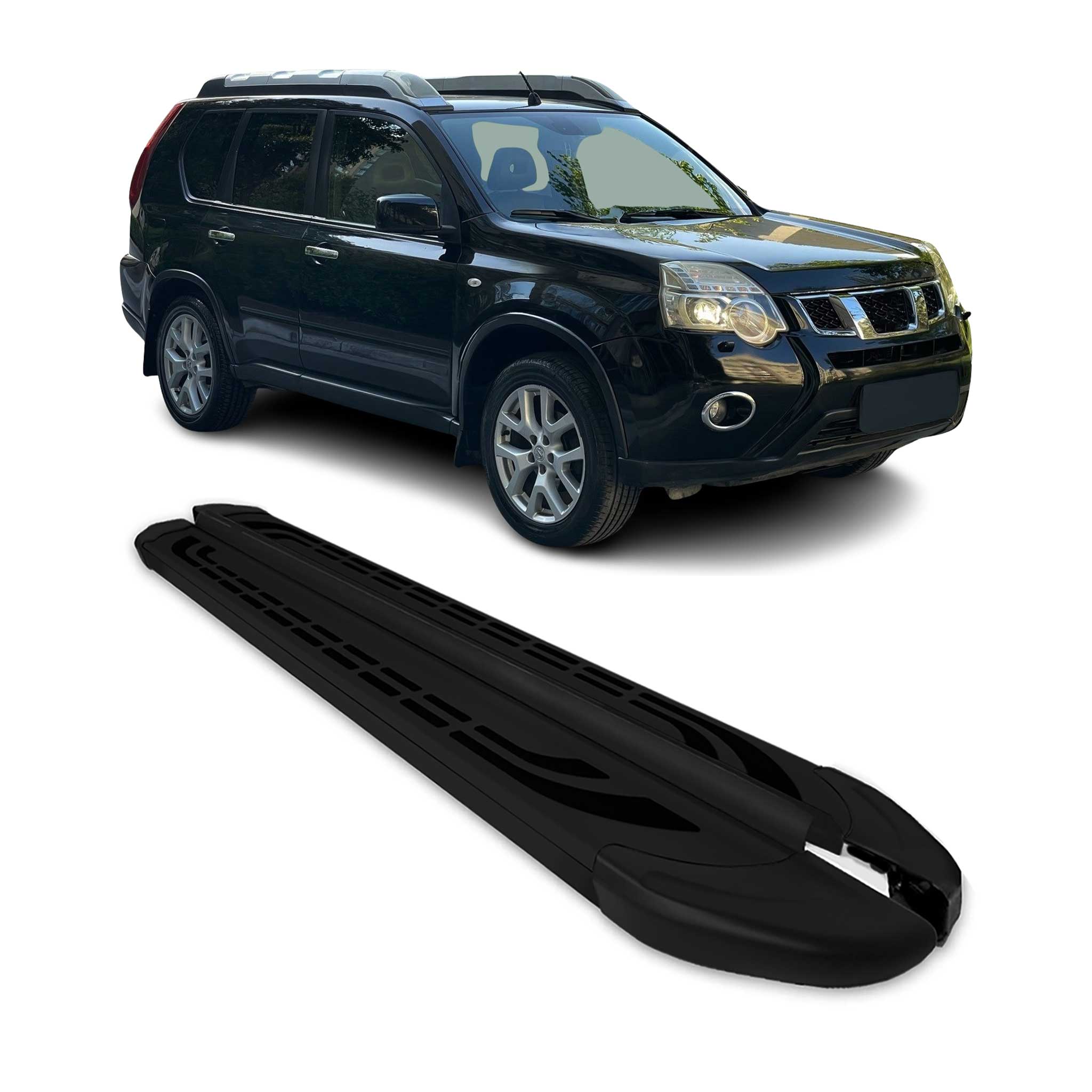 Trittbretter Seitenschweller für Nissan Qashqai J10 2006-2014 Alu Schwarz