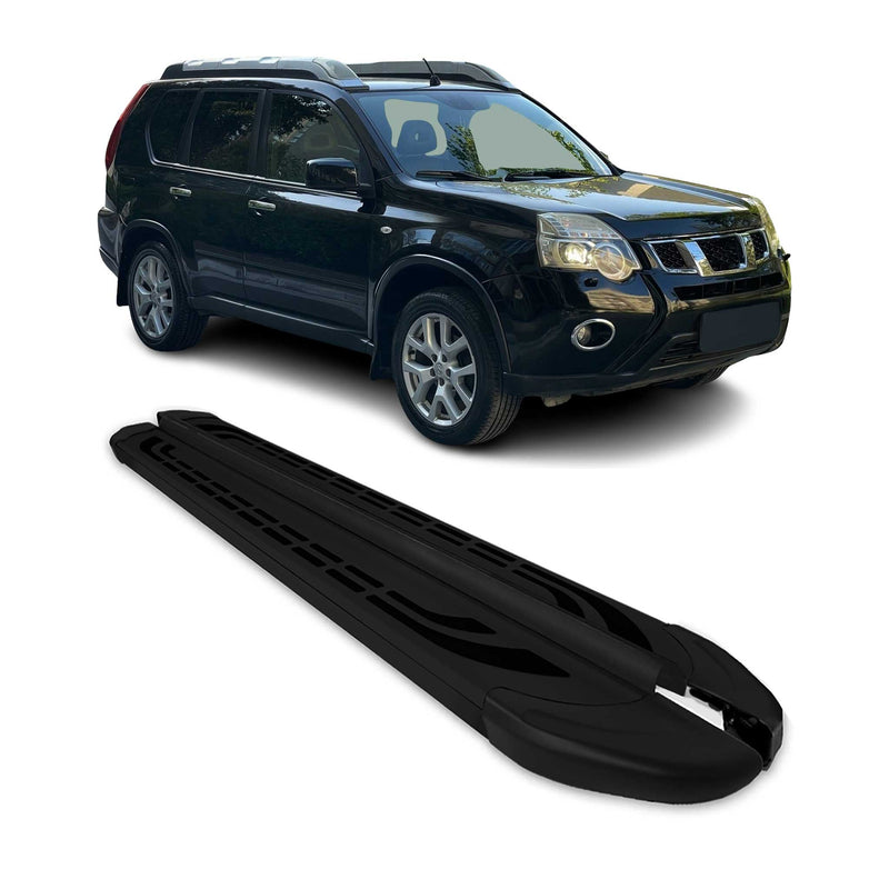 Trittbretter Seitenschweller für Nissan Qashqai J10 2006-2014 Alu Schwarz