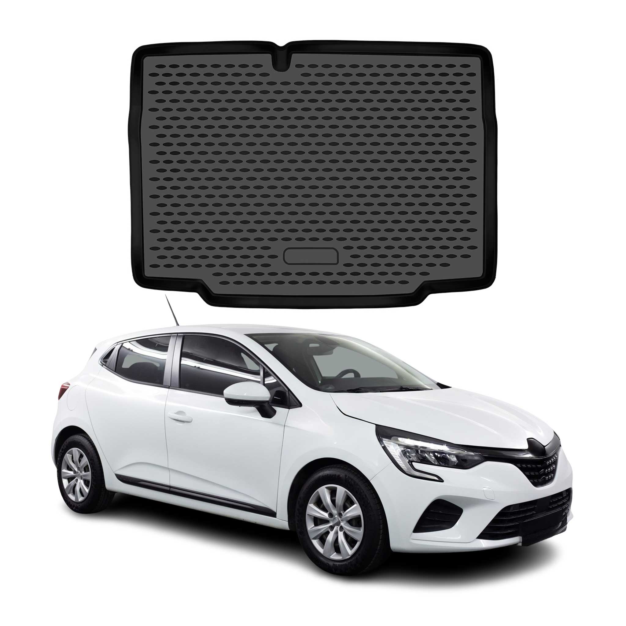 Kofferraummatte Laderaumwanne für Renault Clio V 2019-2025 TPE Schwarz 1 tlg