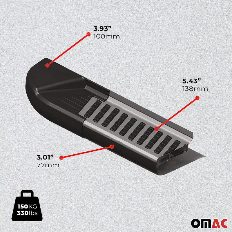 Trittbretter Seitenbretter Seitenschweller für VW Amarok 2010-2022 Alu Schwarz