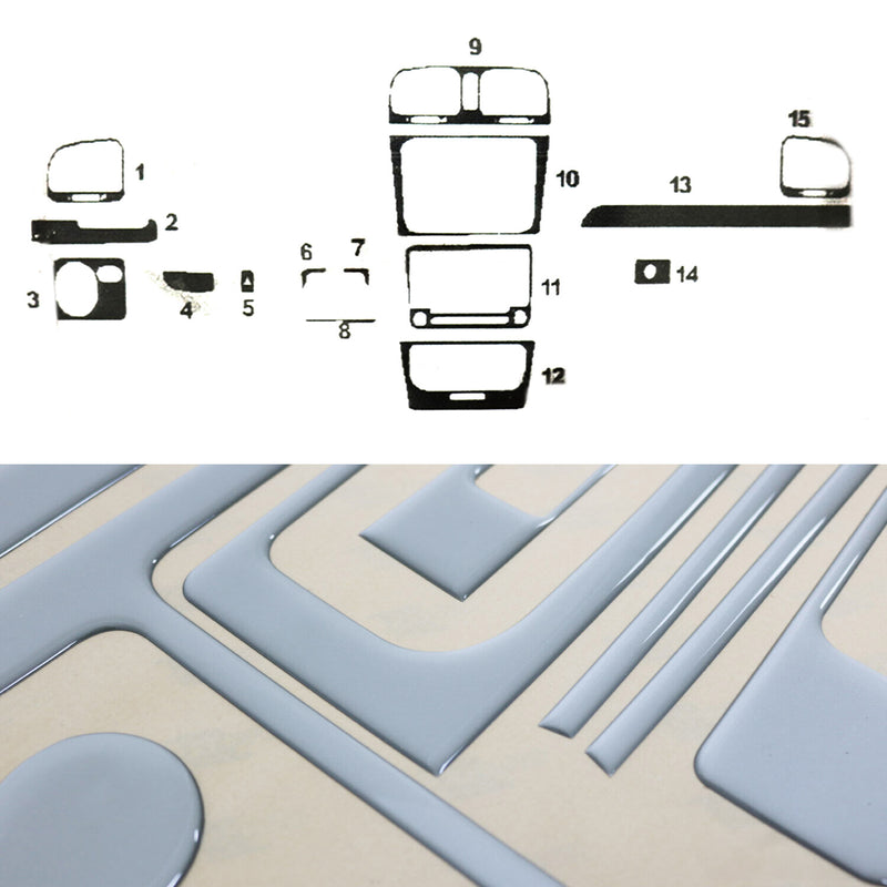 Innenraum Dekor Cockpit für VW Golf 2008-2013 Aluminium Optik 15tlg