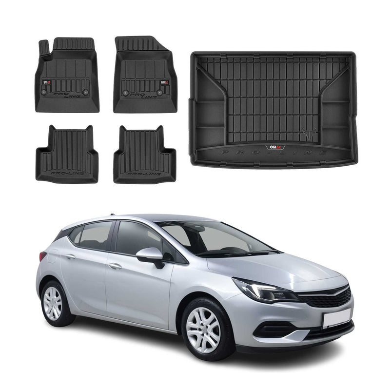 OMAC Fußmatten & Kofferraumwanne Set für Opel Astra K 2015-2025 5tür Gummi