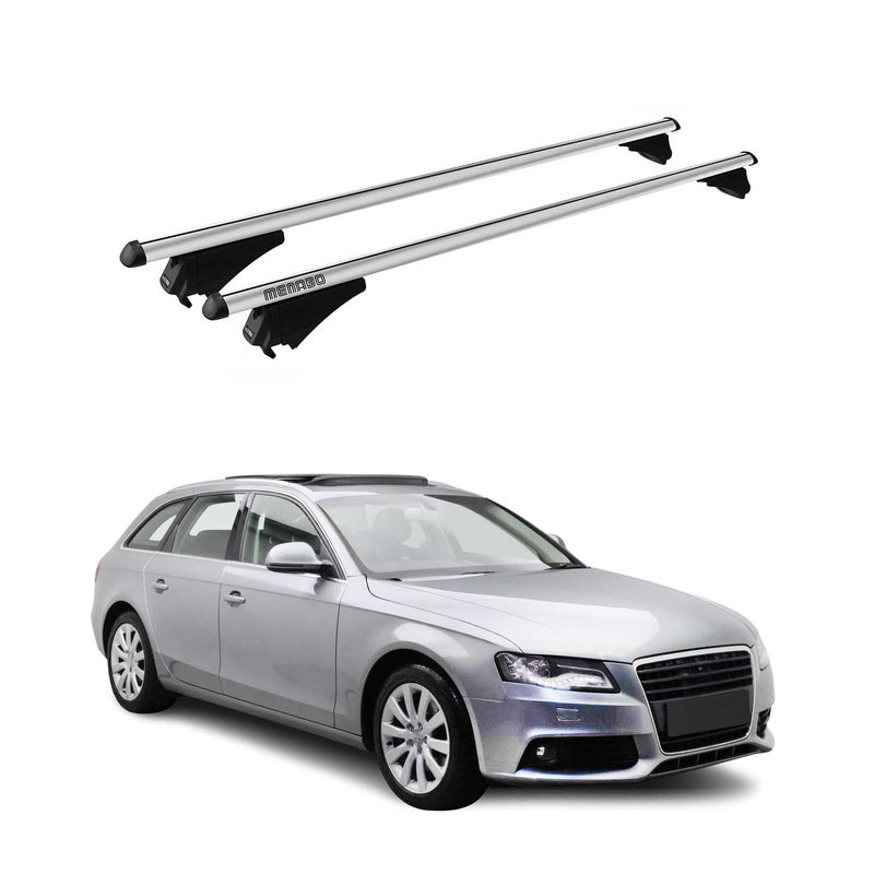 Menabo Dachträger Grundtäger für Audi A4 B8 Avant 2008-2015 75kg Alu Silber 2x