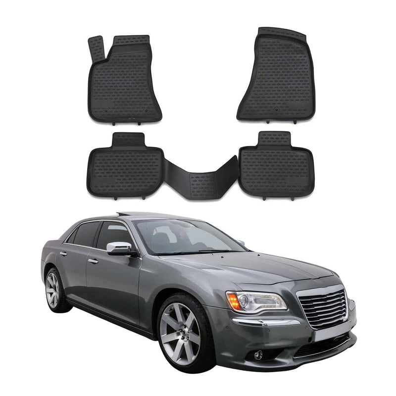 OMAC Gummimatten Fußmatten für Lancia Thema 2011-2014 TPE Automatten Schwarz 4x