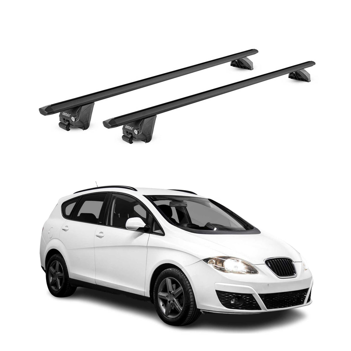 Dachträger Grundtäger für Seat Altea Freetrack XL 2007-15 100kg Alu ABE Schwarz