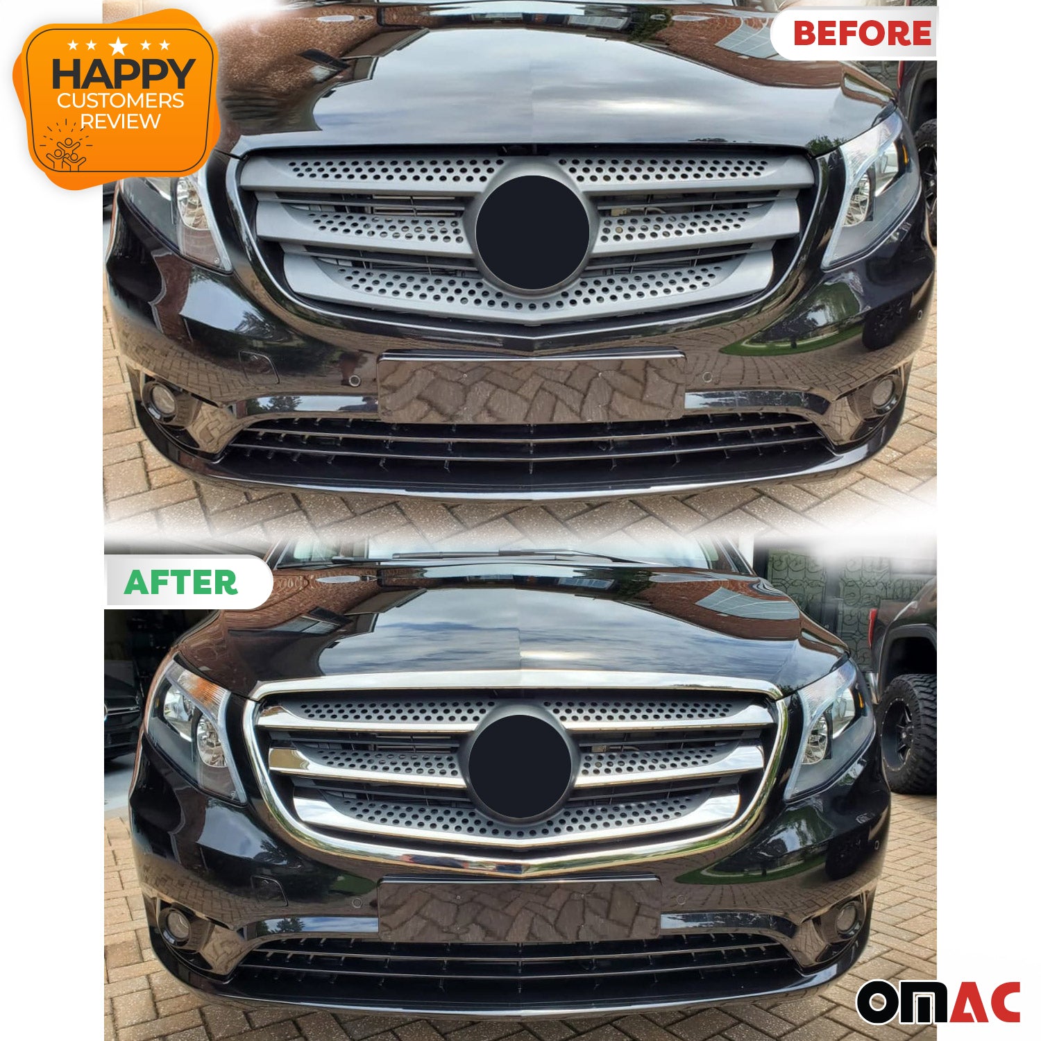 Kühlergrill Leisten Grillleisten für Mercedes Vito W447 2014-2025 Chrom 7x