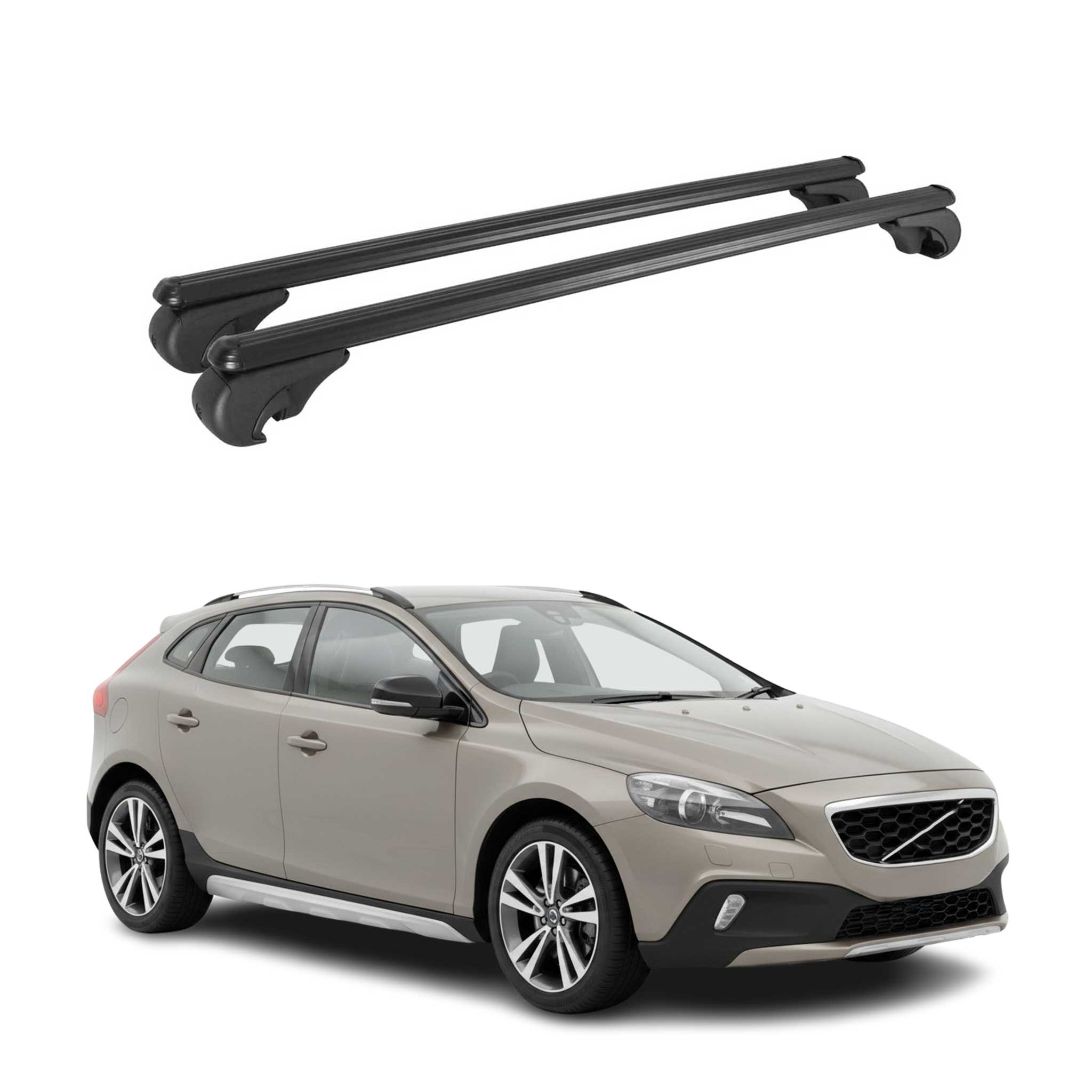 Dachträger Grundträger für Volvo V40 Cross Country 2013-19 TÜV Alu Schwarz 2x
