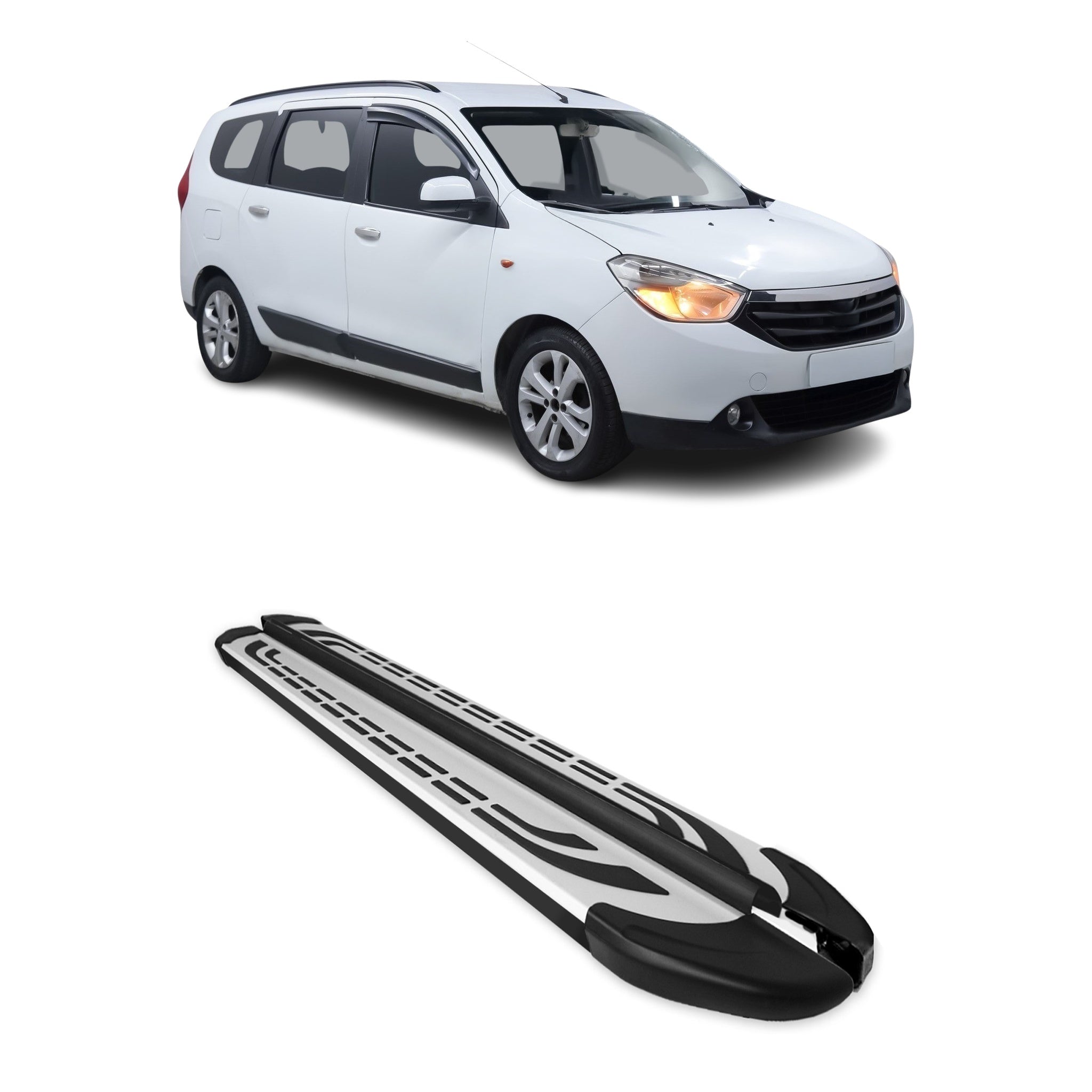 Trittbretter Seitenschweller für Dacia Lodgy 2012-2022 Schwarz Aluminium
