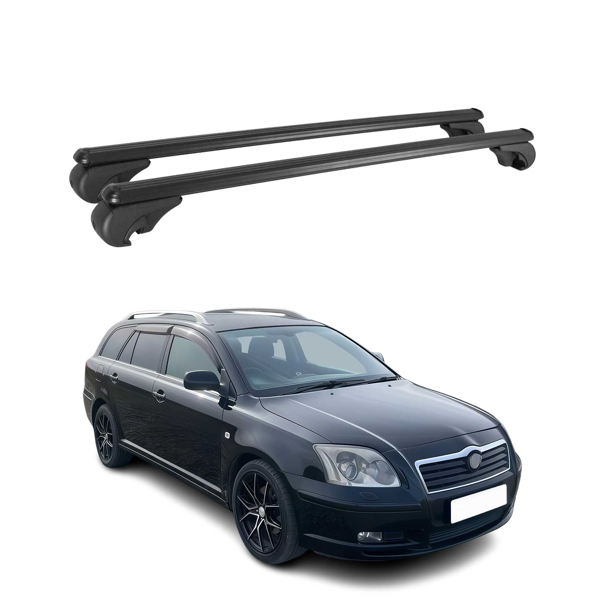 Dachträger für Toyota Avensis Verso 2001-2009 Gepäckträger Aluminium Schwarz 2x
