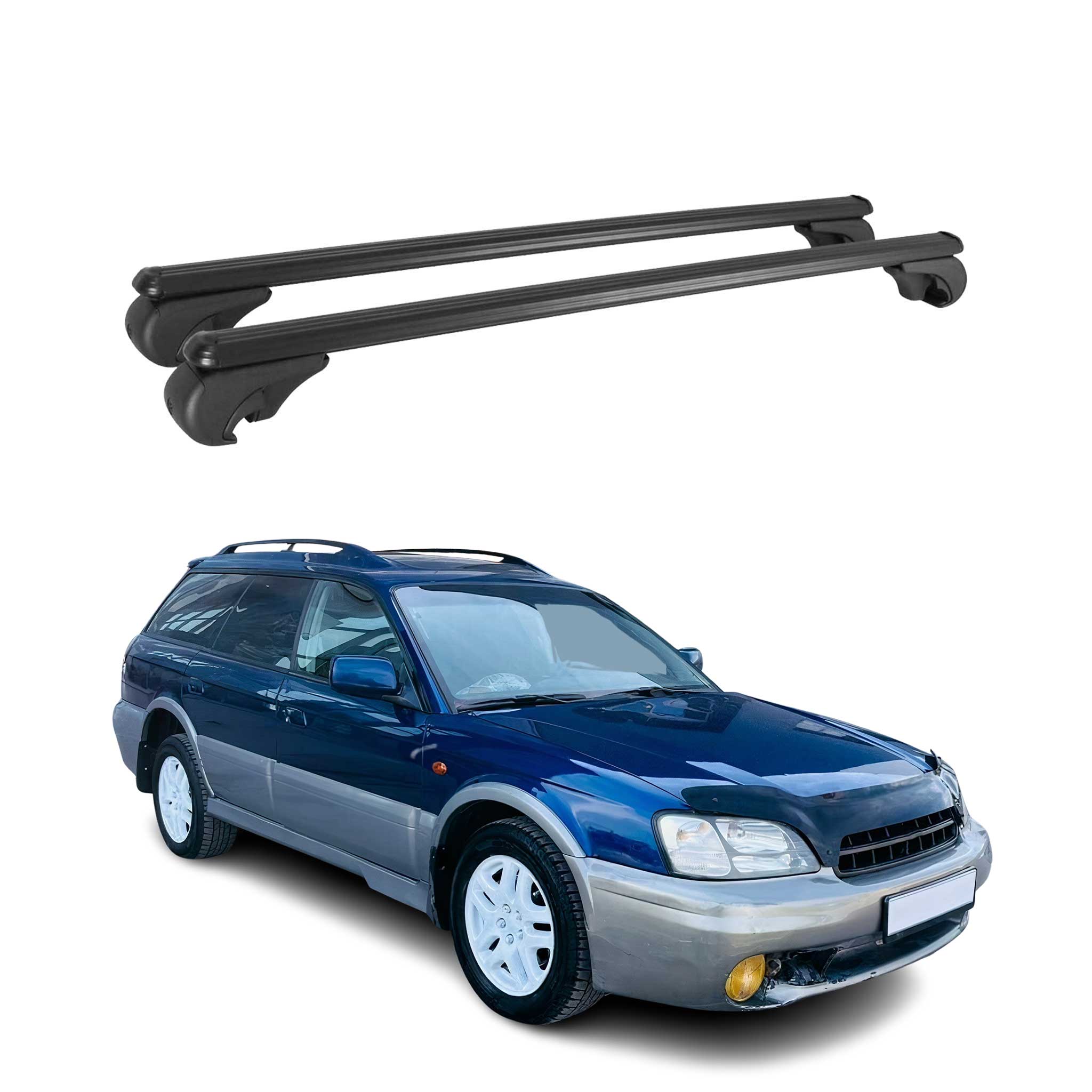 Dachträger für Subaru Legacy Kombi 1998-2003 Gepäckträger Aluminium Schwarz 2x
