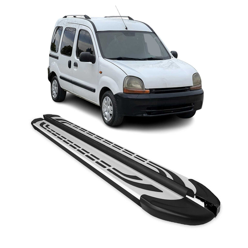 Trittbretter Schweller Seitenbretter für Renault Kangoo 1999-2008 Schwarz Alu