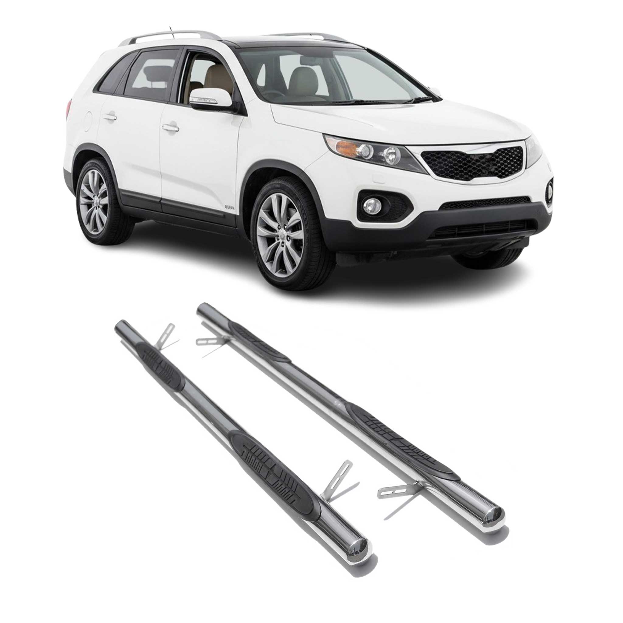 Edelstahl Trittbretter Schwellerrohre für Kia Sorento 2012-2015 Edelstahl Silber