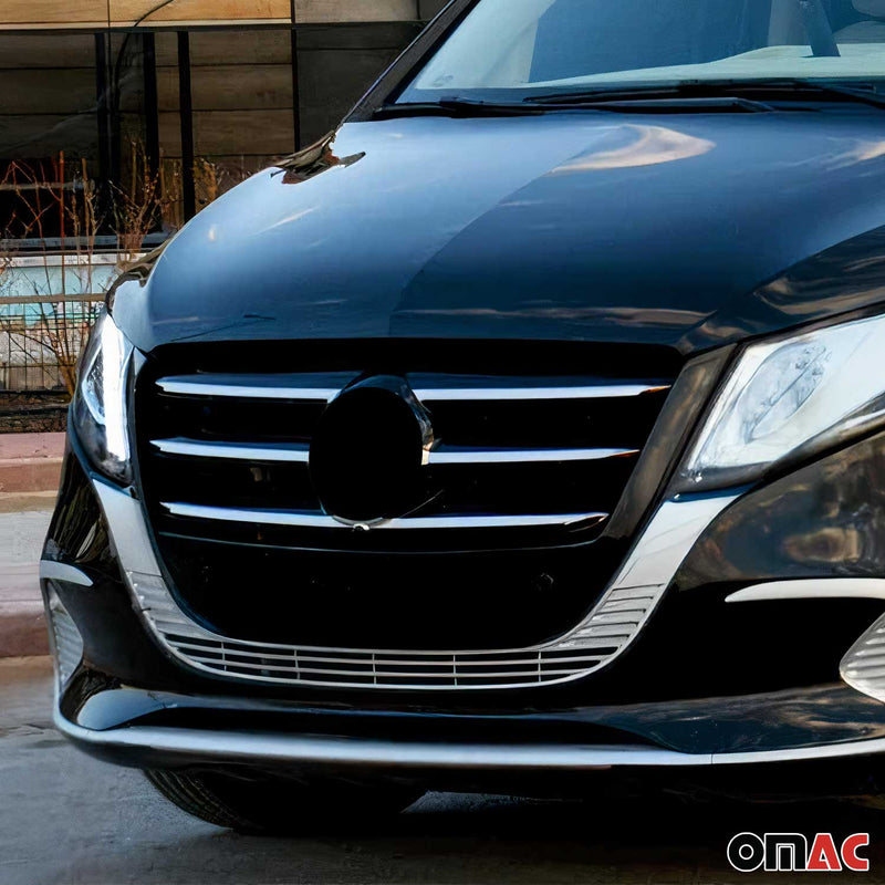 Kühlergrill Grillleisten für Mercedes Vito W447 2024-2025 Edelstahl Chrom 6tlg