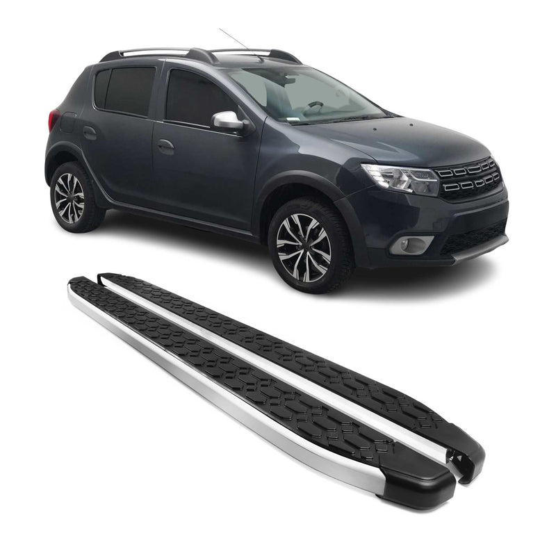 Alu Trittbretter Seitenschweller für Dacia Sandero Stepway 2008-2020 Schwarz