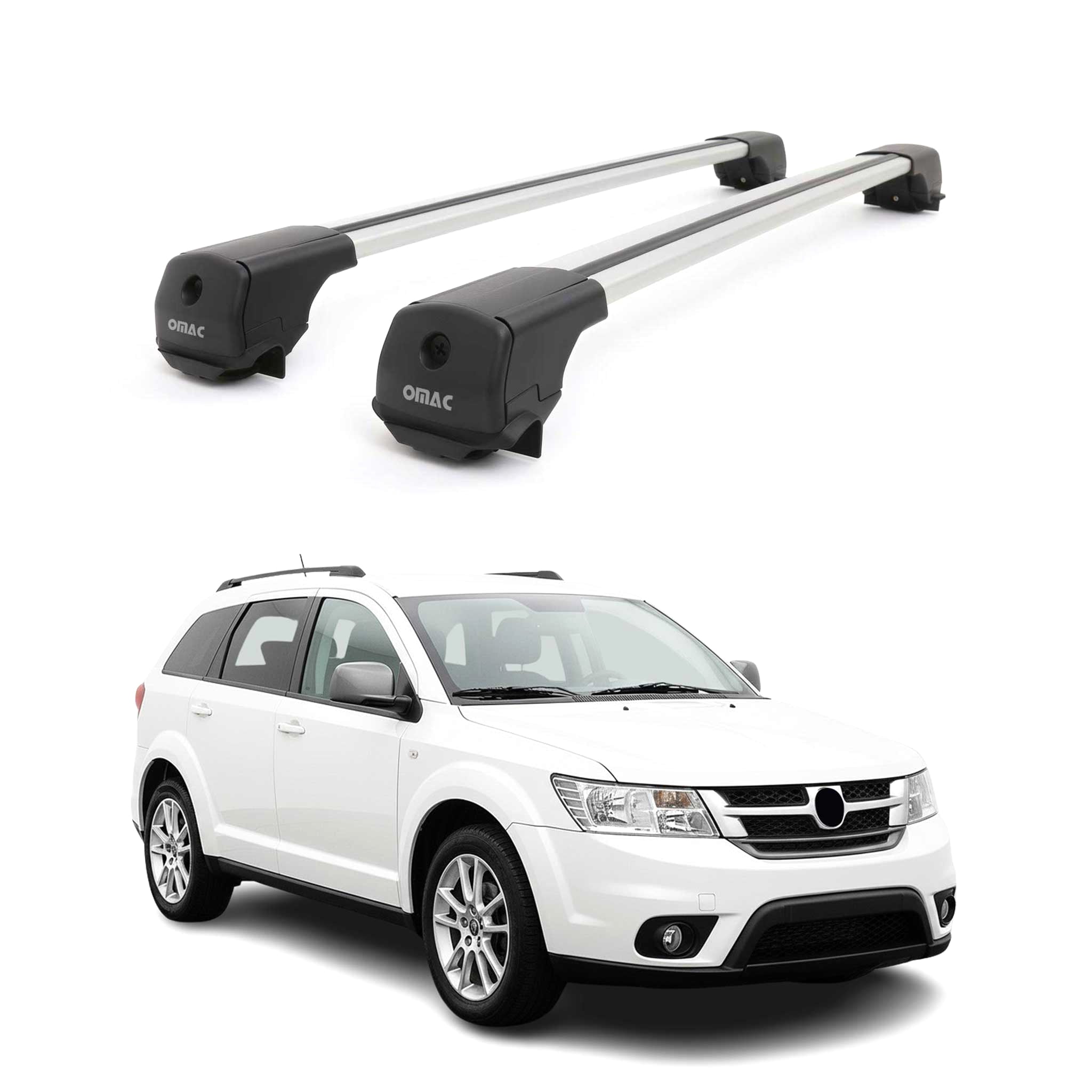 Dachträger Grundträger für Fiat Freemont 2011-2016 Aluminium 75kg Grau 2tlg