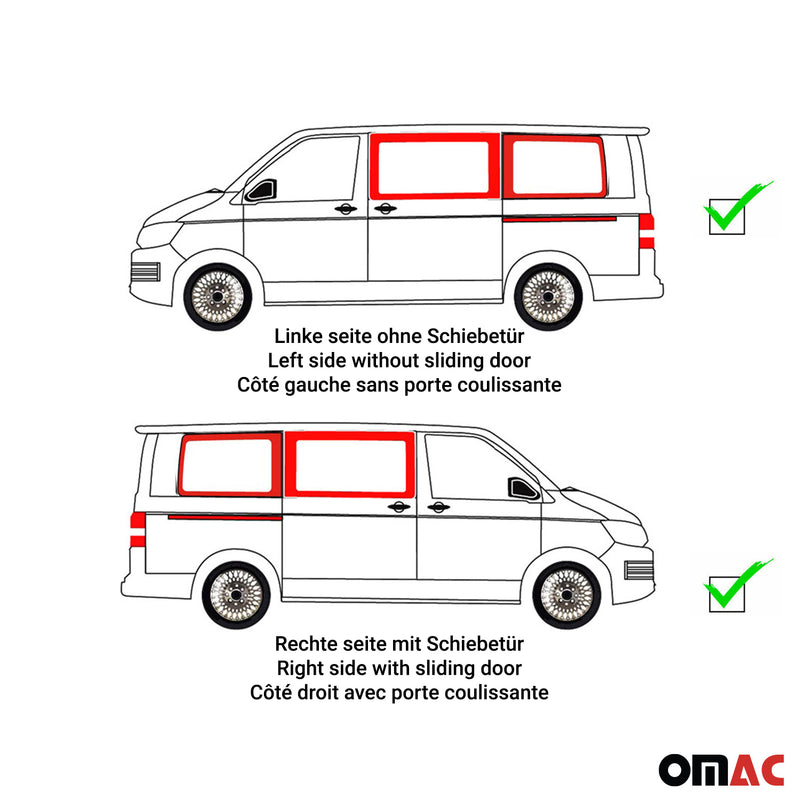 Seitenfenster Autoglas für VW T5 T6 2003-2024 Links Rechts 4x SET L1 Kurzer