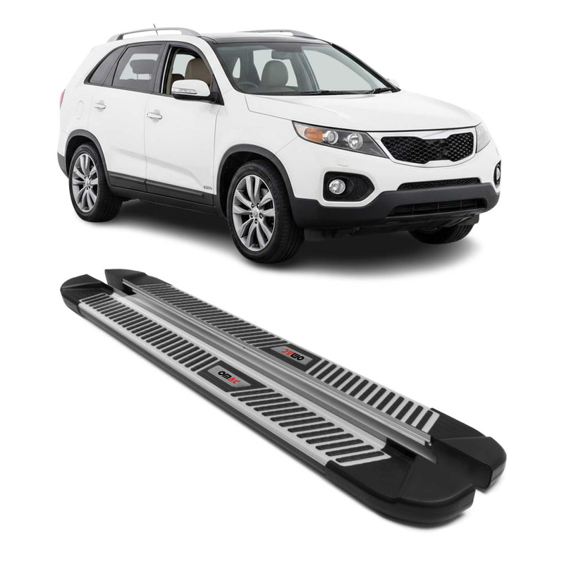 Trittbretter Seitenbretter Seitenschweller für Kia Sorento 2009-2013 Alu Schwarz