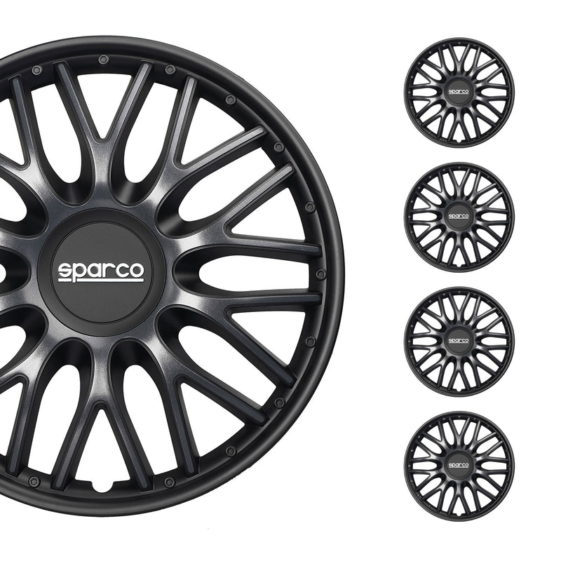 Sparco Radkappen 14 Zoll Roma Grau Schwarz 4tlg