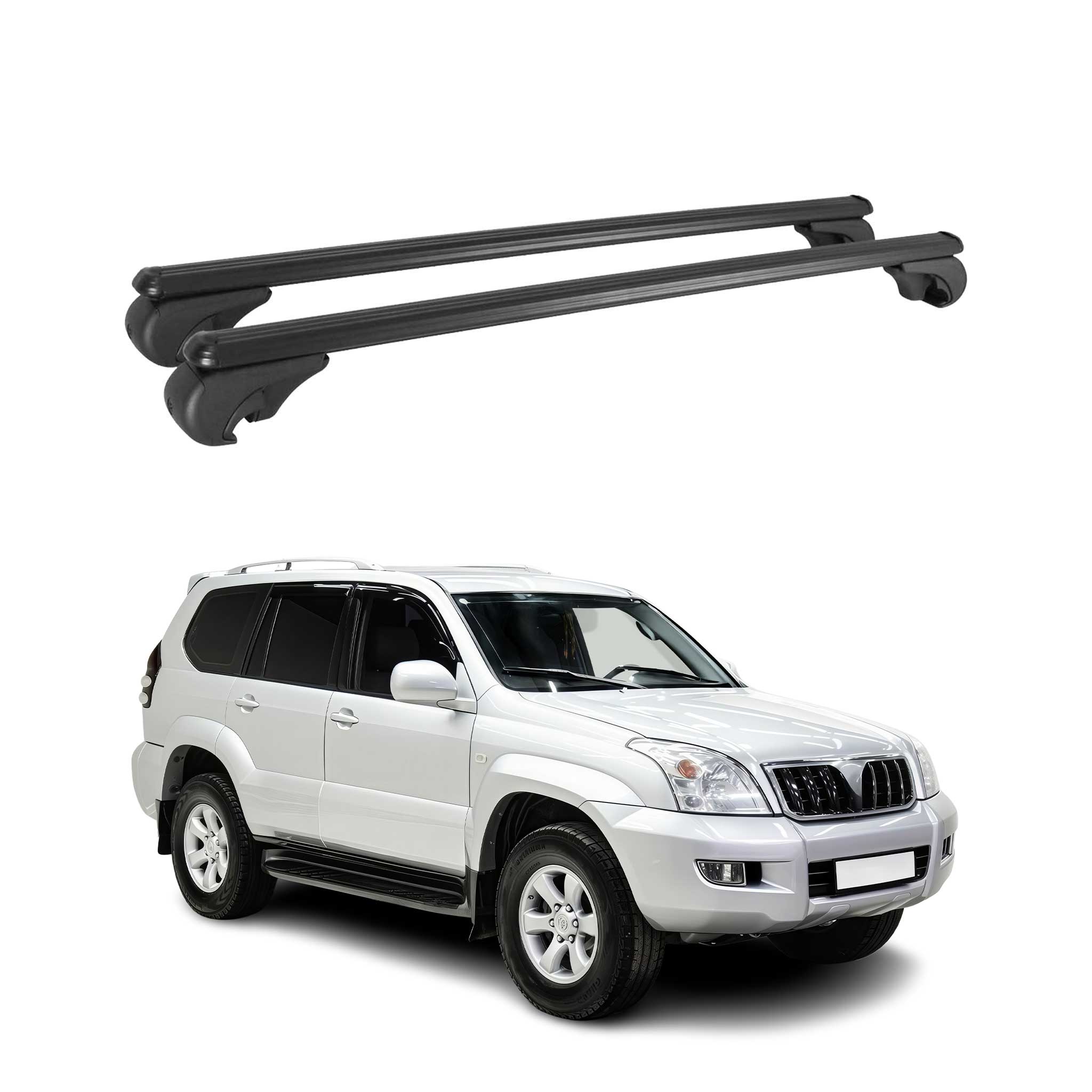Dachträger für Toyota Land Cruiser J10 2003-2007 Gepäckträger Alu Schwarz 2x
